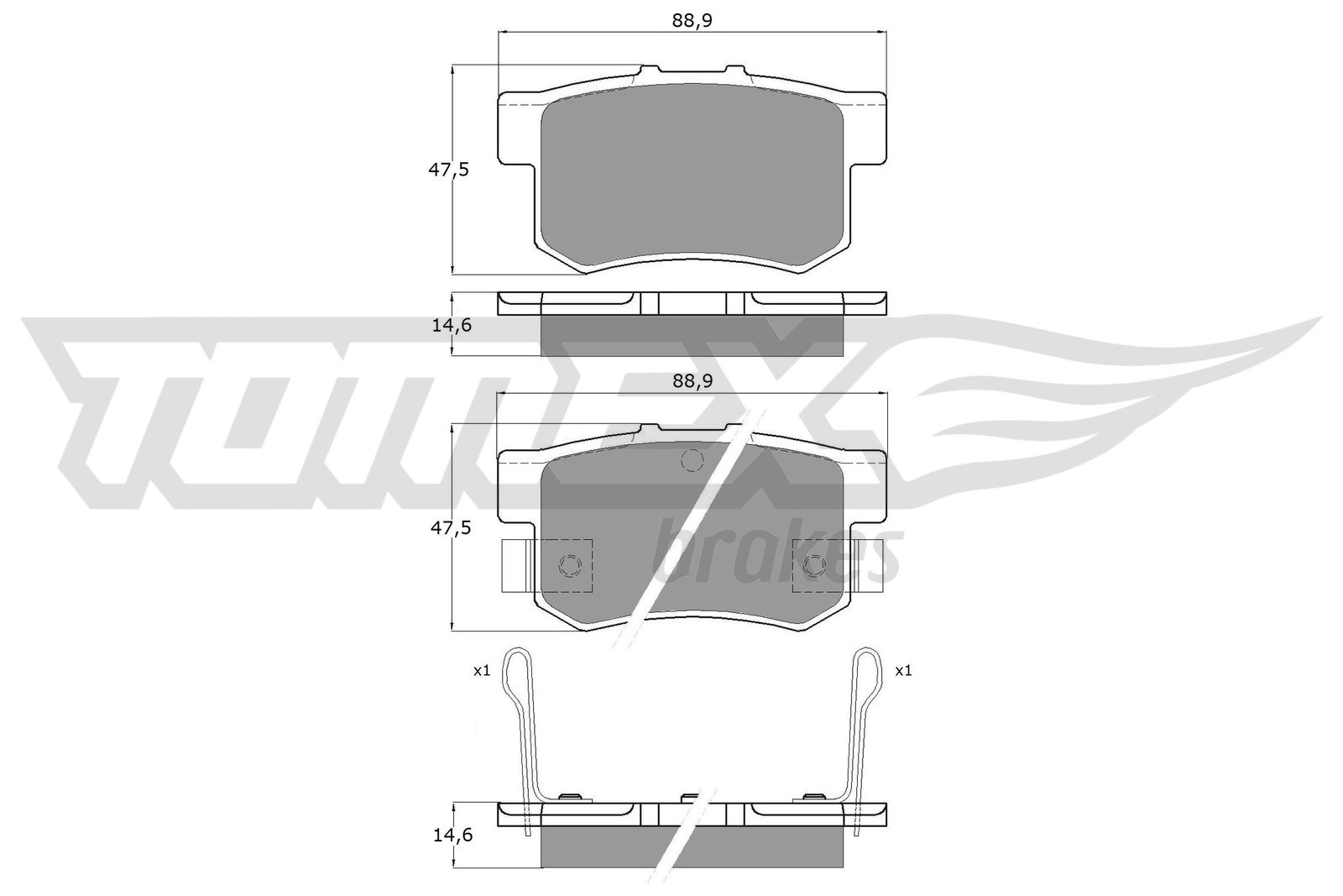 Sada brzdových platničiek kotúčovej brzdy TOMEX Brakes